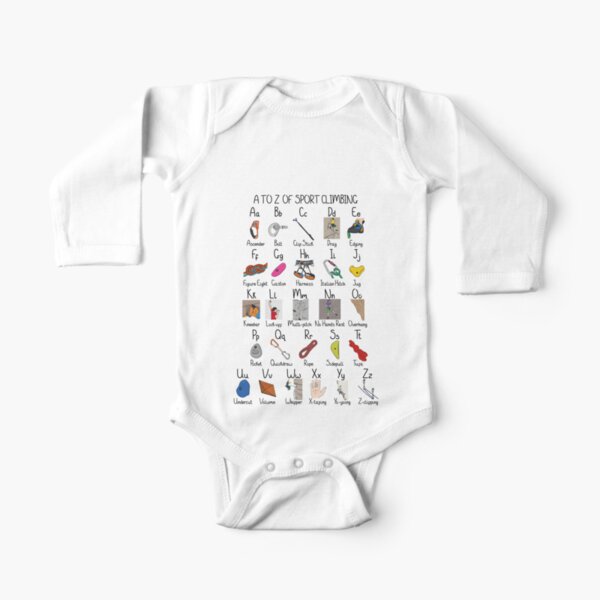 A to Z of Sport Climbing Long Sleeve Baby One-Piece