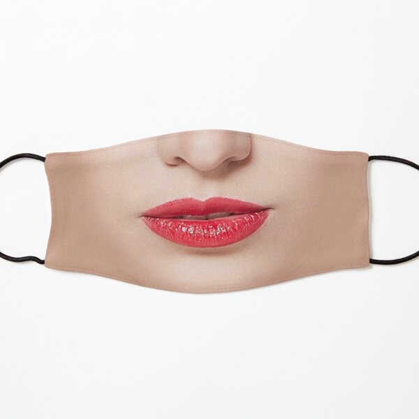 Red Lips Pretty Woman Mask Realistic Face Mask For Sale By Munizz Redbubble 5527