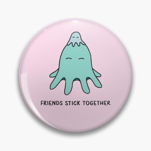 Item preview, Friends Stick Together - Light Teal on Pink designed and sold by ImperfectLife.