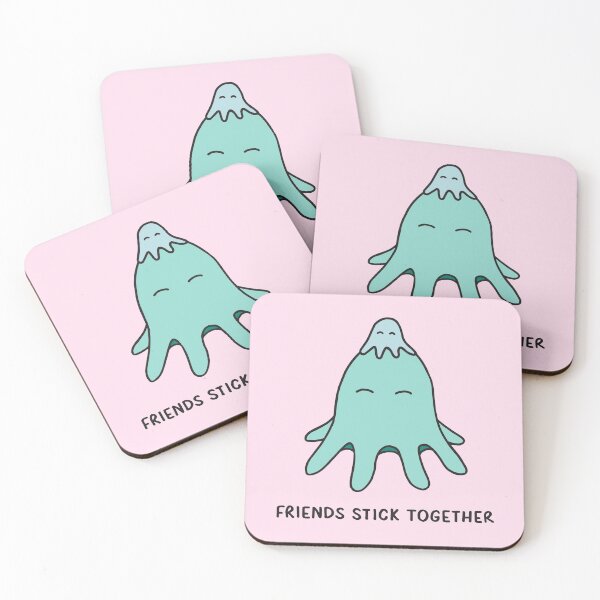 Item preview, Friends Stick Together - Light Teal on Pink designed and sold by ImperfectLife.