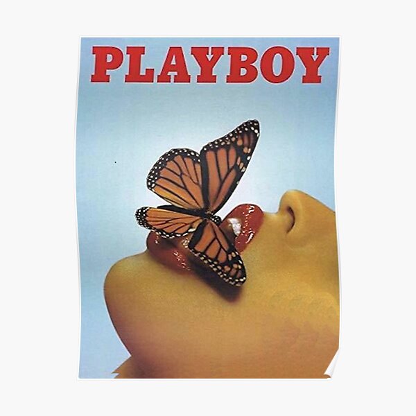 Vintage Blue Playboy Poster