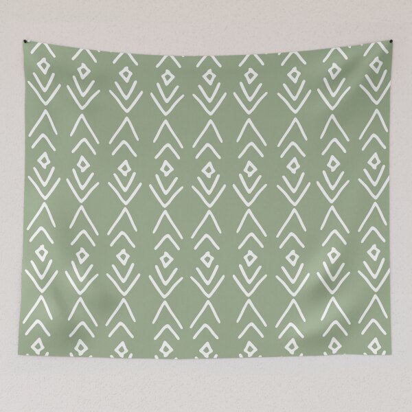 Item preview, African Mudcloth, Sage Green, Boho Wall Art designed and sold by meggydesigns.