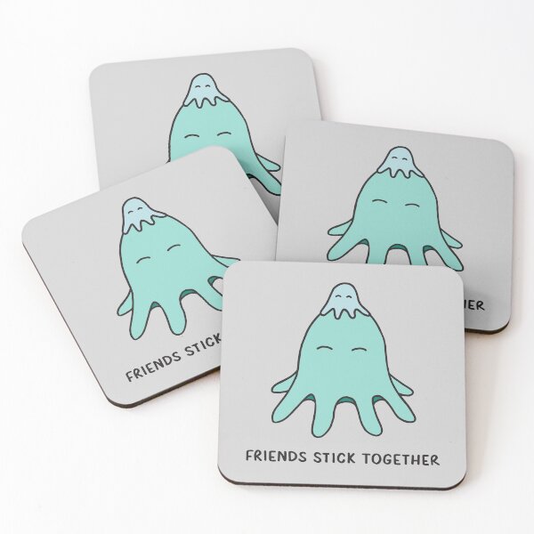 Item preview, Friends Stick Together - Light Teal on Grey designed and sold by ImperfectLife.
