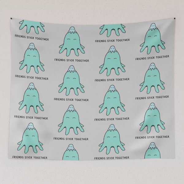 Item preview, Friends Stick Together - Light Teal on Grey designed and sold by ImperfectLife.
