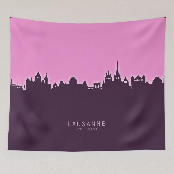 Item preview, Lausanne Switzerland Skyline designed and sold by ArtPrints.