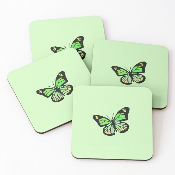 Item preview, Green and yellow butterfly with green background  designed and sold by Amy Shimizu.