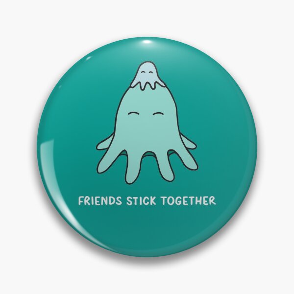Item preview, Friends Stick Together - Light Teal on Bold Teal designed and sold by ImperfectLife.