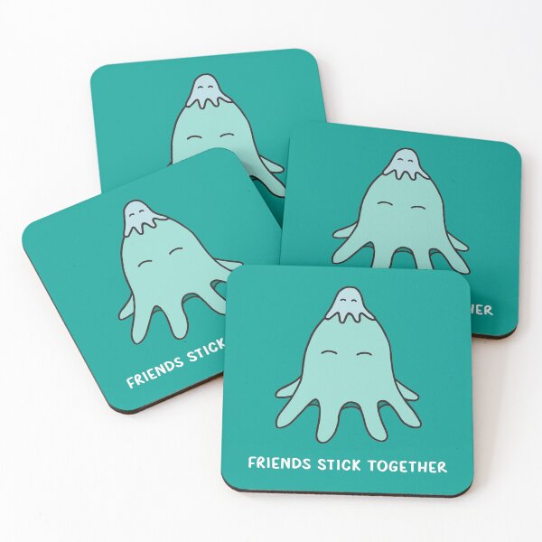 Item preview, Friends Stick Together - Light Teal on Bold Teal designed and sold by ImperfectLife.