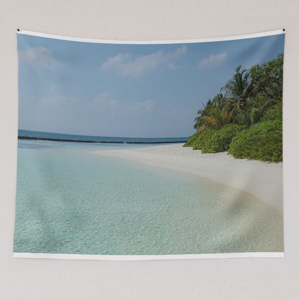 Item preview, Blue turquoise clear water, blue sky in  tropical paradise in Maldives, Indian Ocean designed and sold by HTPOP.