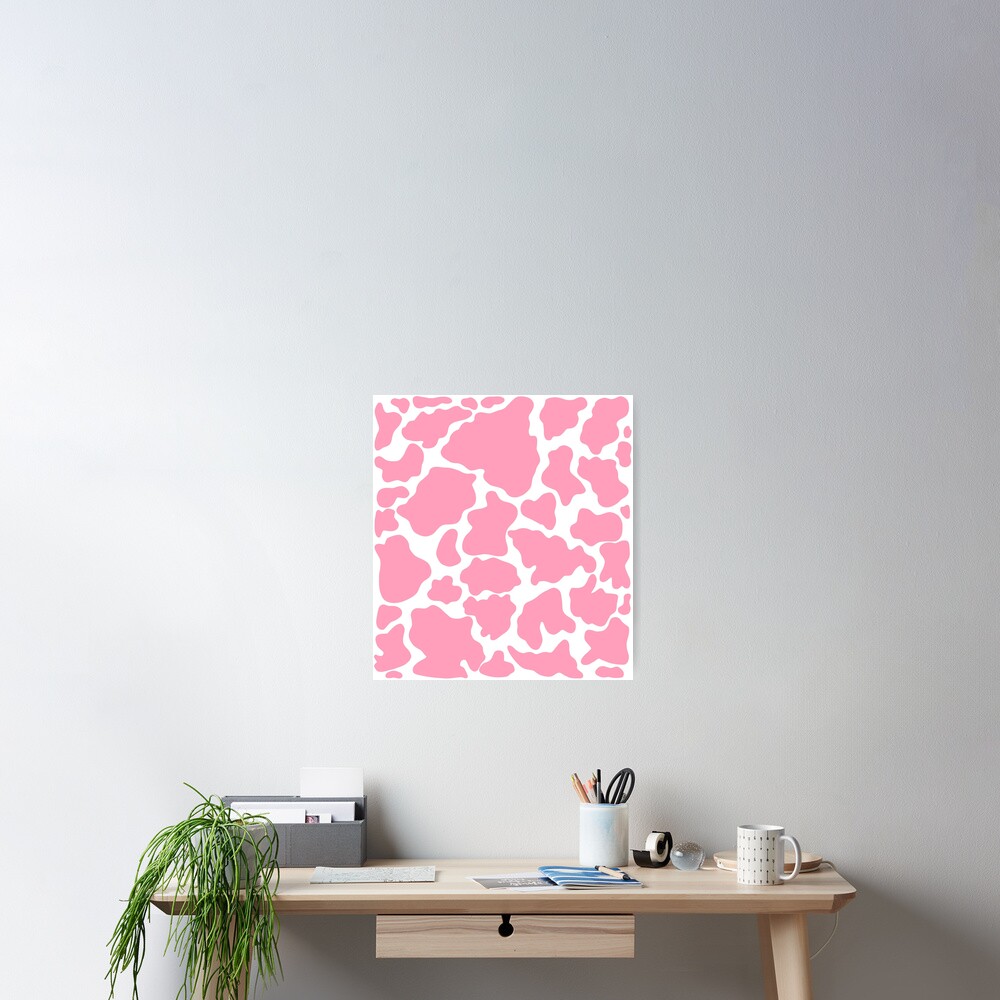 18+ Pink And White Cow Print