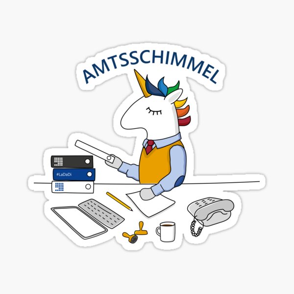 old school office unicorn Sticker