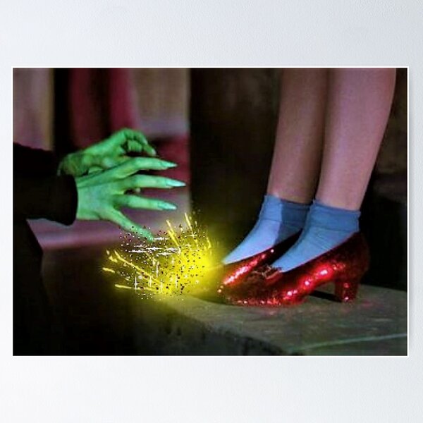 Aperçu de l'œuvre Digital Glitter Edit Wicked Witch veut que ces chaussures masquent des pantoufles rubis Art Edit créée et vendue par mysticladyart.