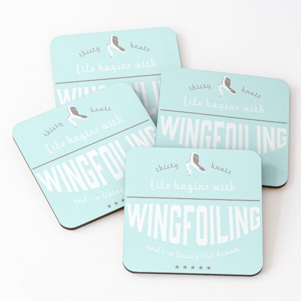 Item preview, Life begins with Wing foiling (white type) designed and sold by bluehair.