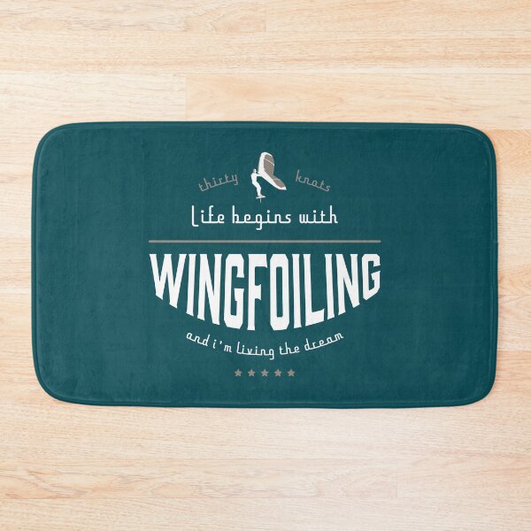 Item preview, Life begins with Wing foiling (white type) designed and sold by bluehair.
