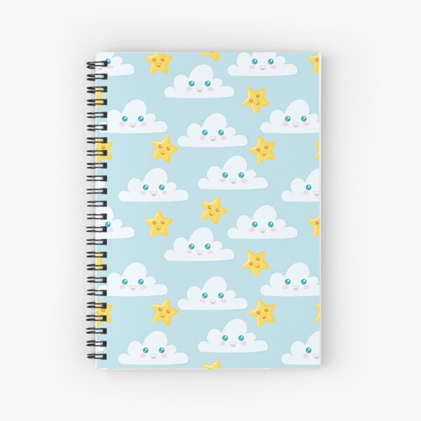 Estampado infantil con nube y estrellas Cuaderno de espiral