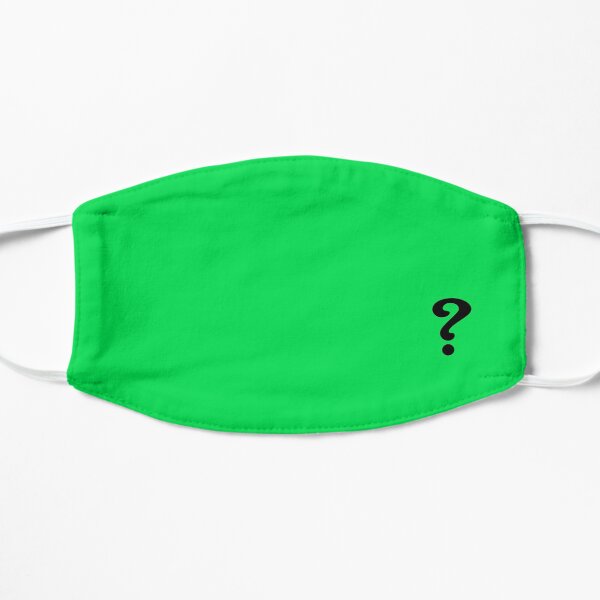 Question Mark Riddle Green Face Mask - Comic Book Flat Mask