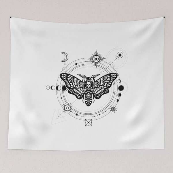 Item preview, moth Dead Head, moon phases, orbits of planets, energy circle. designed and sold by YanaZvereva.