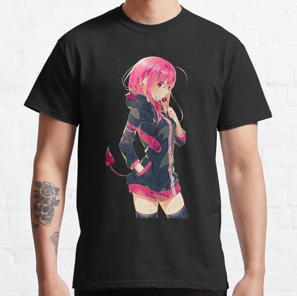 Cute anime girl Lala Satalin sucking a lollipop. | Kawaii waifu from To love ru manga on black background. Classic T-Shirt