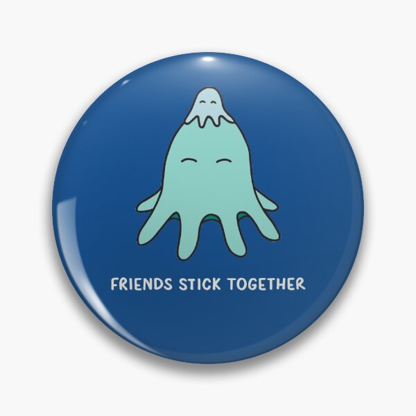 Item preview, Friends Stick Together - Light Teal on Blue designed and sold by ImperfectLife.