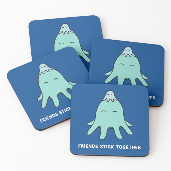 Item preview, Friends Stick Together - Light Teal on Blue designed and sold by ImperfectLife.