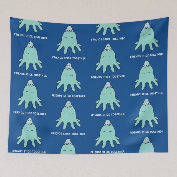 Item preview, Friends Stick Together - Light Teal on Blue designed and sold by ImperfectLife.