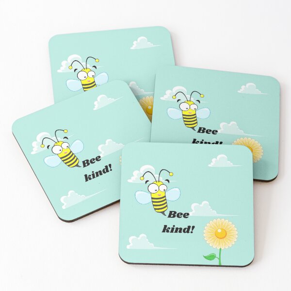 Item preview, Bee kind! Text meme face mask quote nature cartoon designed and sold by Julieford.