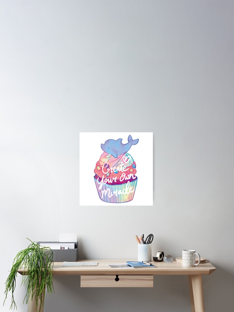 Póster «Crea tu propio Cupcake Pastel Milagroso con Delfines» de SwaDesign  | Redbubble