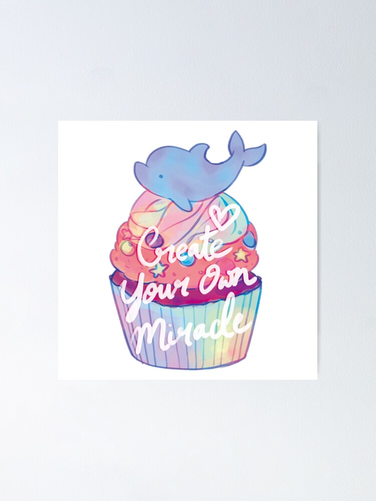 Póster «Crea tu propio Cupcake Pastel Milagroso con Delfines» de SwaDesign  | Redbubble