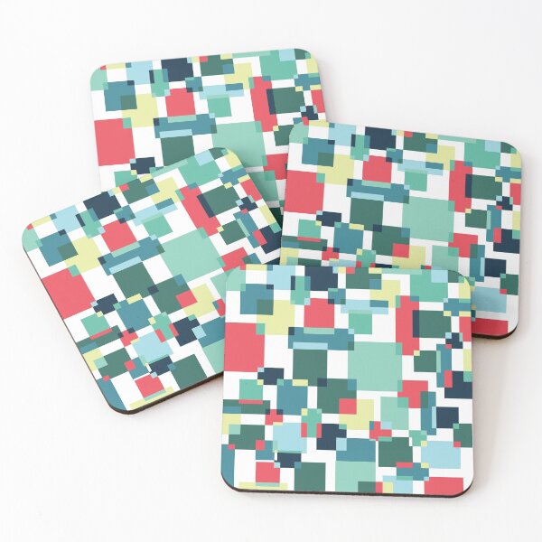 Item preview, Green and Red Colour Block Geometric Squares designed and sold by shadowbright.