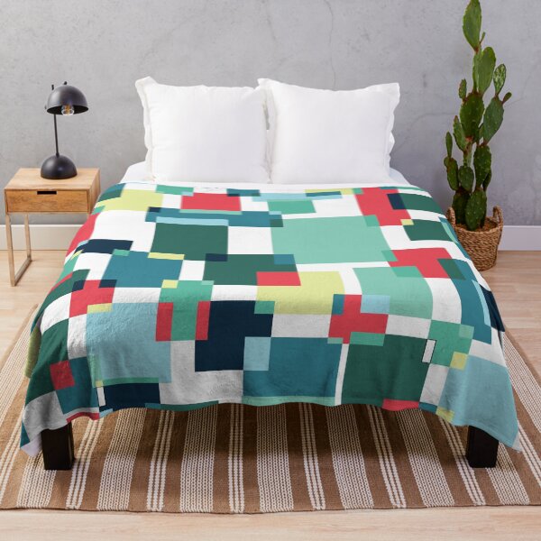 Item preview, Green and Red Colour Block Geometric Squares designed and sold by shadowbright.