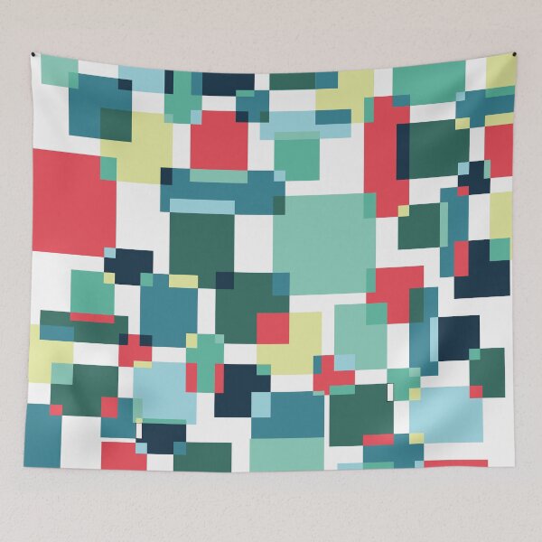 Item preview, Green and Red Colour Block Geometric Squares designed and sold by shadowbright.