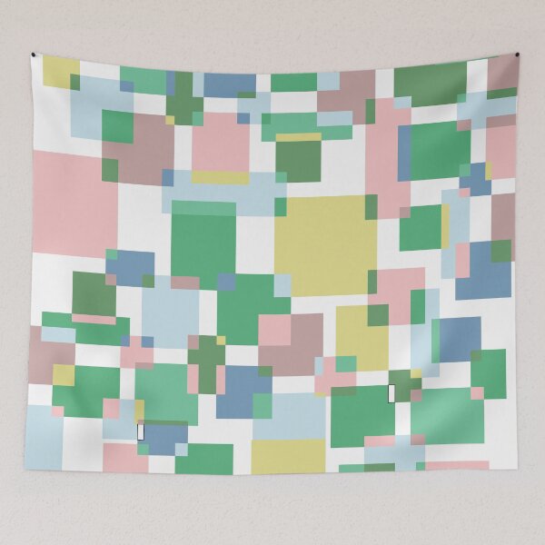 Item preview, Pink and Green Colour Block Geometric Squares designed and sold by shadowbright.