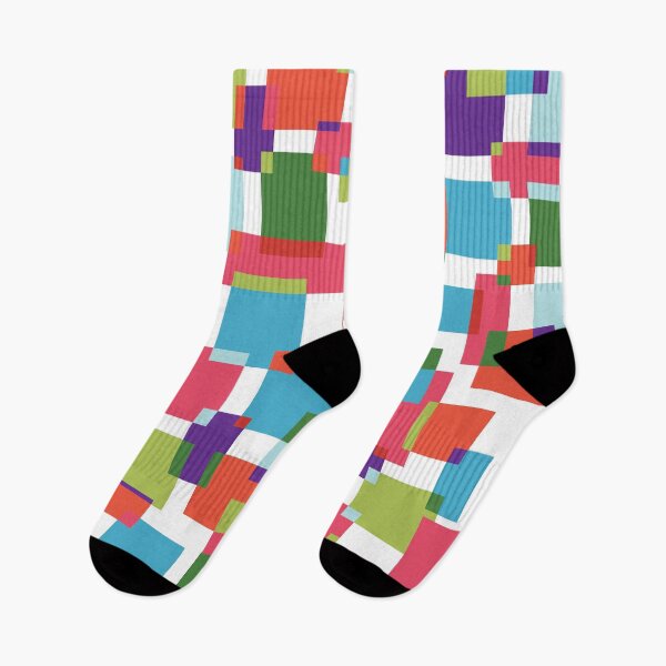 Item preview, Red and Blue Colour Block Geometric Squares designed and sold by shadowbright.