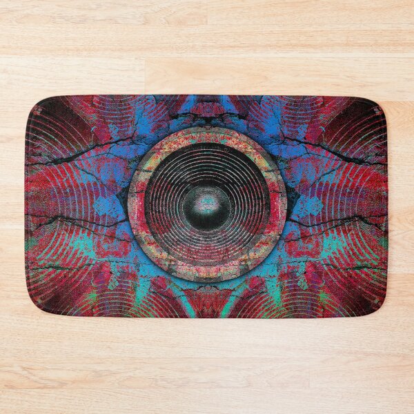 Item preview, Red music speakers on a cracked wall  designed and sold by steveball.