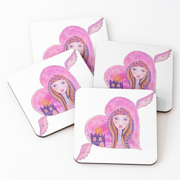 Item preview, Flying Pink Heart and Whimsical Girl designed and sold by ZophiaSolaris.