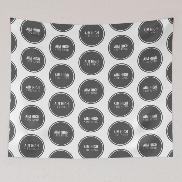 Item preview, Aim High + Be Kind Positive Words Encouragement Motto reusable Face Mask in Three Sizes Product  designed and sold by Jenny Meehan Art Prints and Patterns  .