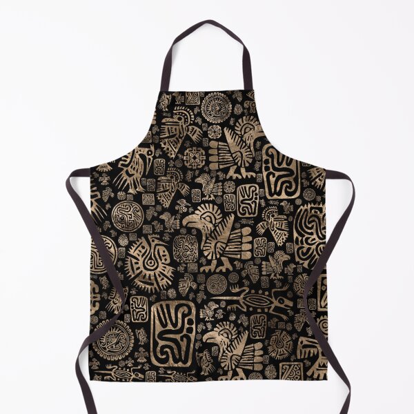 Item preview, Native American ornaments pattern black and gold designed and sold by k9printart.