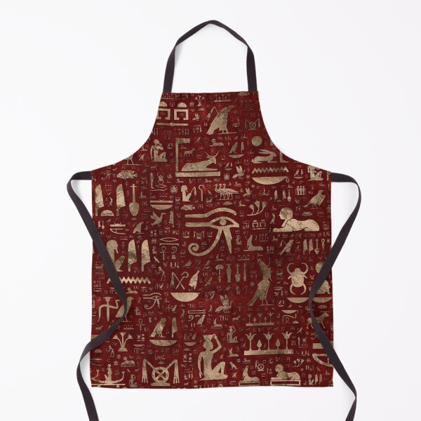 Item preview, Ancient Egyptian hieroglyphs - Red Leather and gold designed and sold by k9printart.