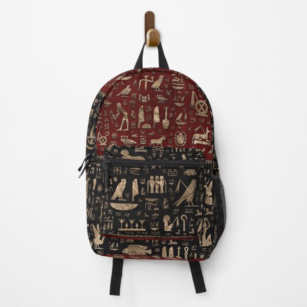 Item preview, Ancient Egyptian hieroglyphs - Black and Red Leather and gold  designed and sold by k9printart.