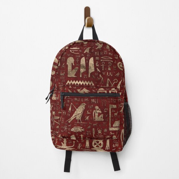 Item preview, Ancient Egyptian hieroglyphs - Red Leather and gold  designed and sold by k9printart.