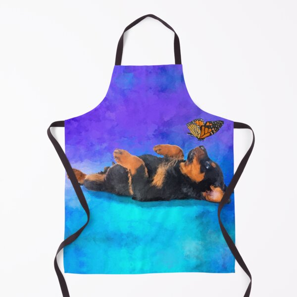Item preview, Rottweiler  - Metzgerhund Puppy with butterfly designed and sold by k9printart.