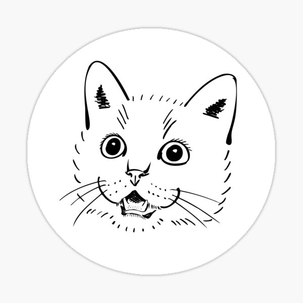 Minimalist Cat is Shocked! Sticker