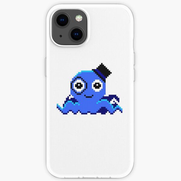 Blue Pixel Classy Octopus iPhone Soft Case
