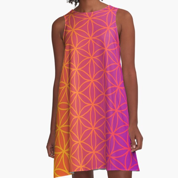 Gradient flower of life pattern A-Line Dress