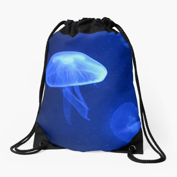 Blue Jellyfish Drawstring Bag