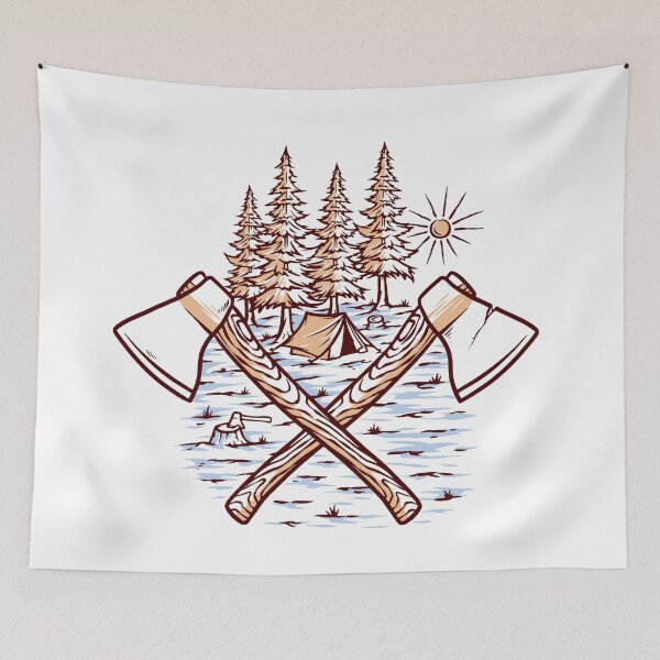 Item preview, Lumberjack and tent designed and sold by teenlabel.