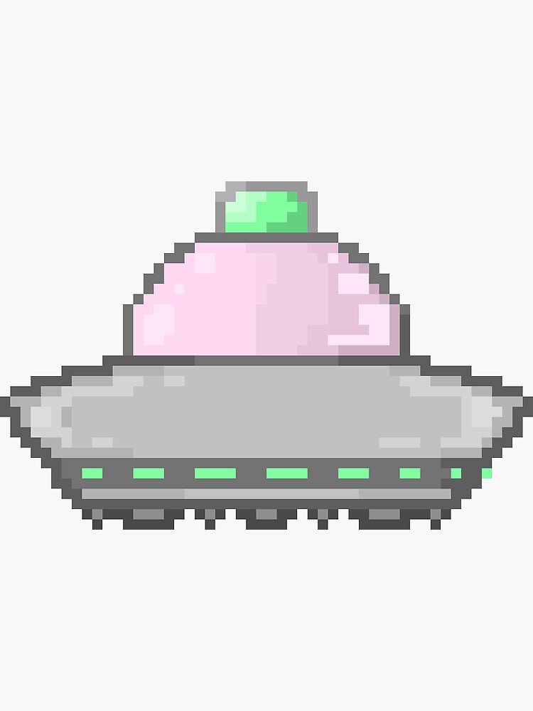 "Pixel UFO 1" Sticker by PandaDough | Redbubble