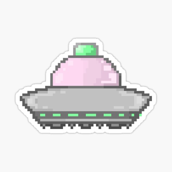 Pixel UFO 1 Sticker