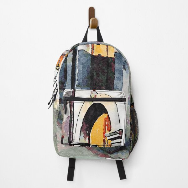 Item preview, External view of a house with bags hanging on the window and old door  designed and sold by Giuseppe Cocco.