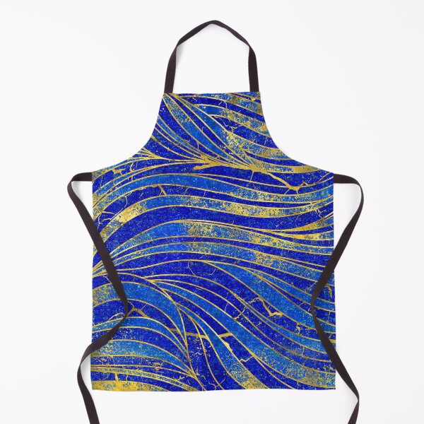 Item preview, Lapis Lazuli and gold waves pattern designed and sold by k9printart.